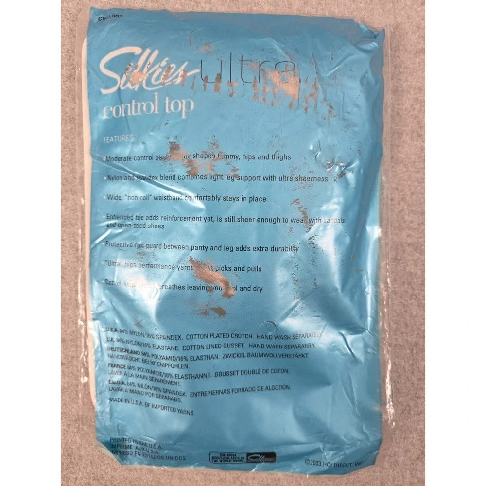 Silkies Ultra Sheer Control Top Pantyhose L Off White Ivory 2003 Old Stock NEW